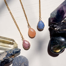 Andrea Necklace - Blue Aventurine, Orange Aventurine, Rhodonite