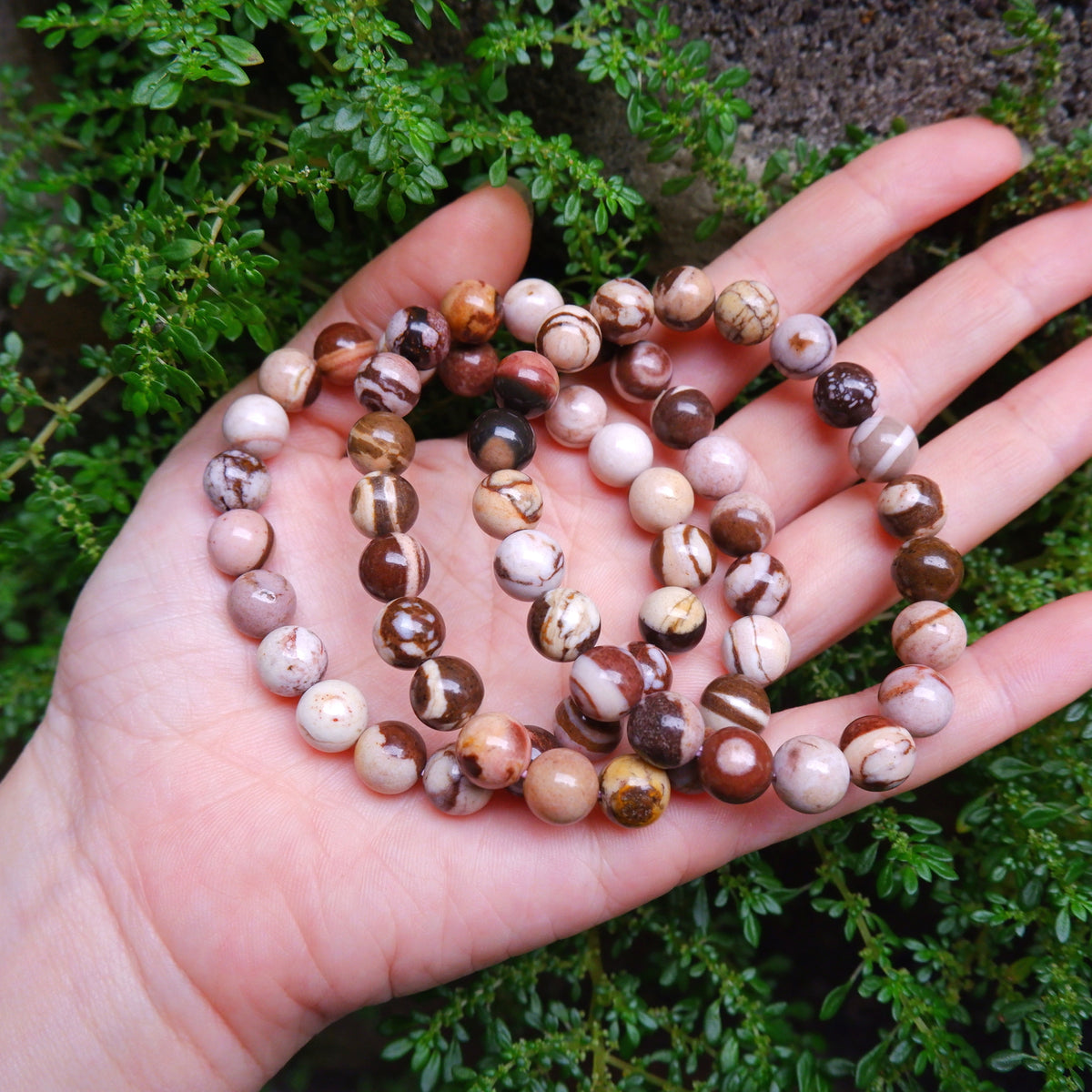 Brown Zebra Jasper Crystal Bracelet