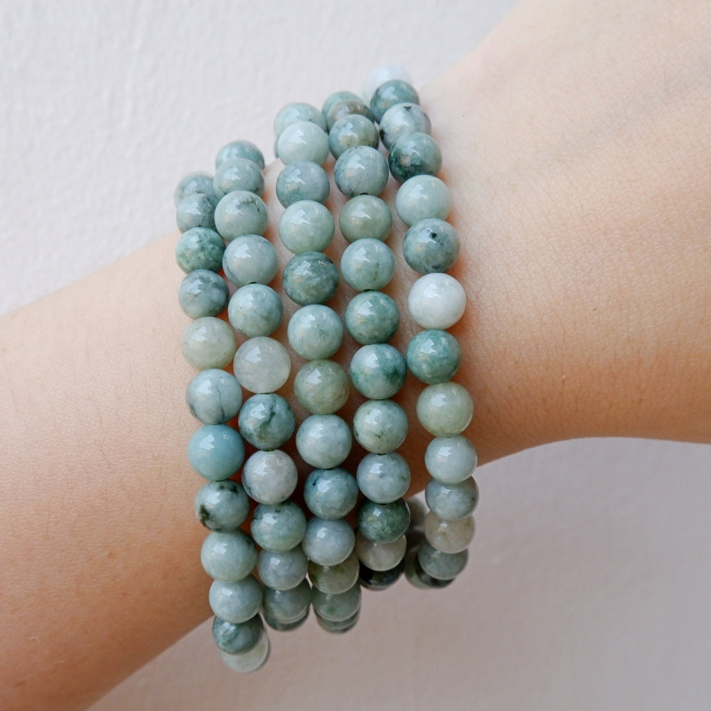 Light Green Burmese Jade Crystal Bracelet