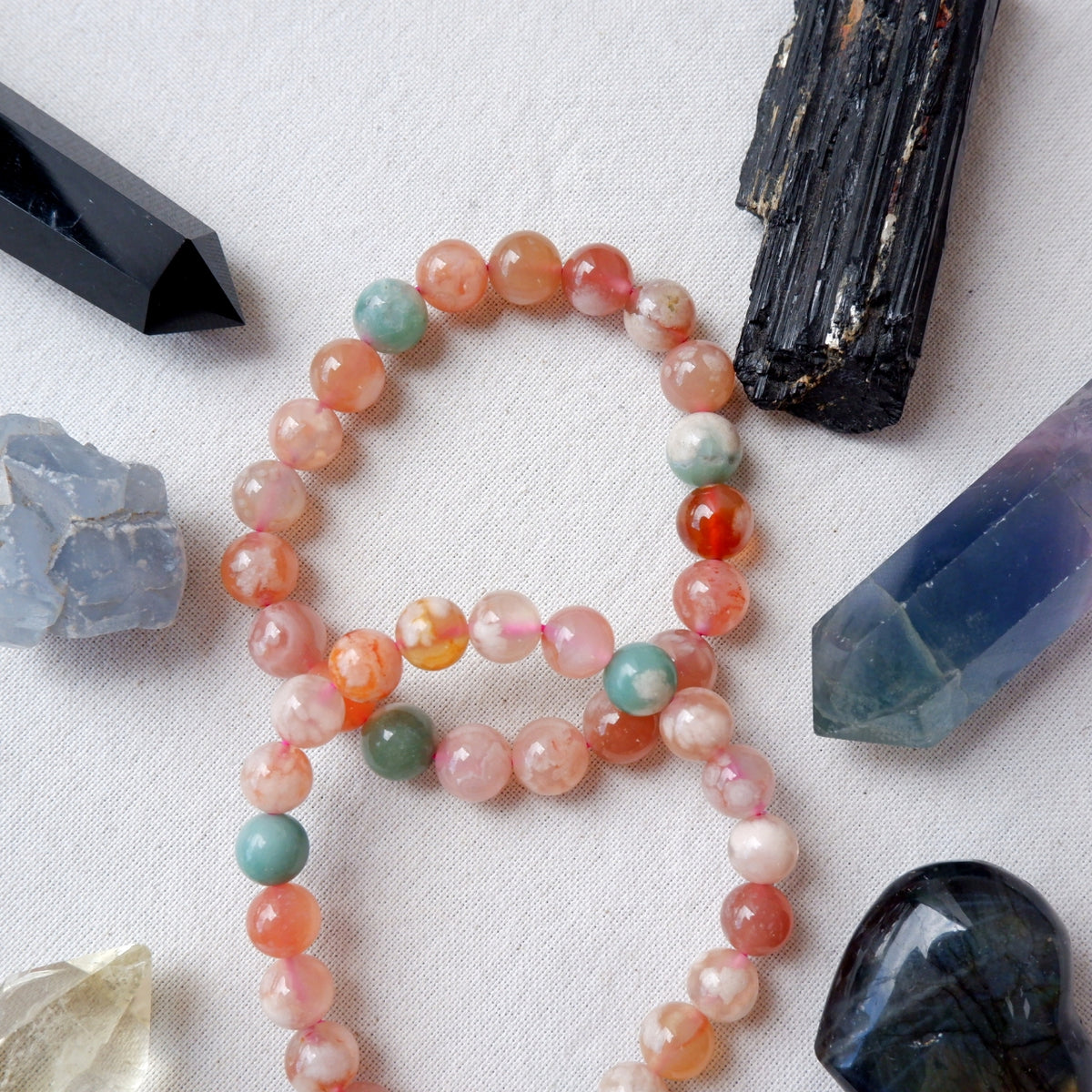 Sakura Agate Crystal Bracelet High Grade