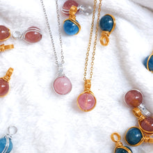 Crystal Dew Necklaces – Madagascar Rose Quartz | Strawberry Quartz | Blue Apatite