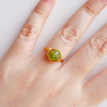 Peridot Crystal Necklace, Ring, Earrings