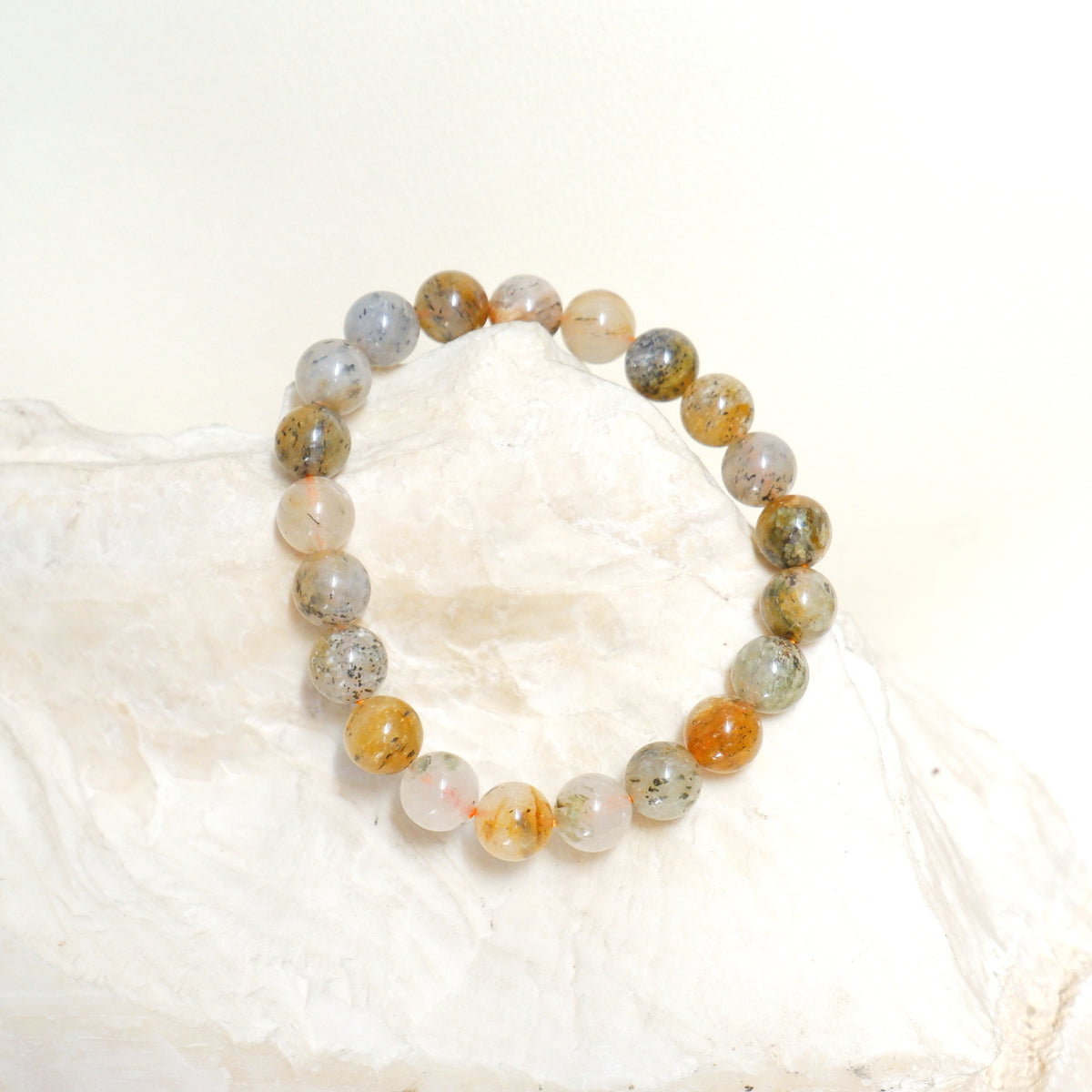 Lodolite with Pyrite Crystal Bracelet - 6mm and 8mm