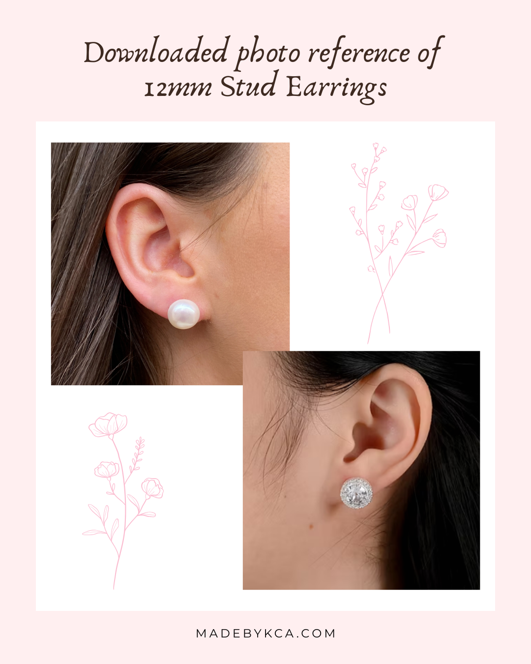 Crystal Rose Stud Earrings – Handmade Carved Crystal Jewelry | Made by KCA