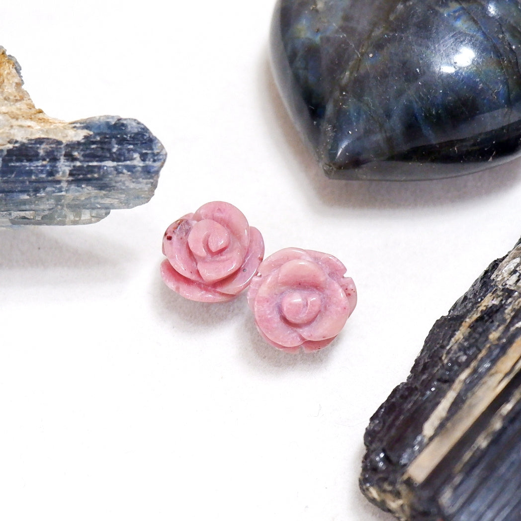 Crystal Rose Stud Earrings – Handmade Carved Crystal Jewelry | Made by KCA