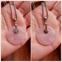 Camille Necklace - Rose Quartz Donut