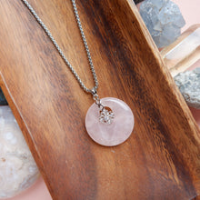 Camille Necklace - Rose Quartz Donut