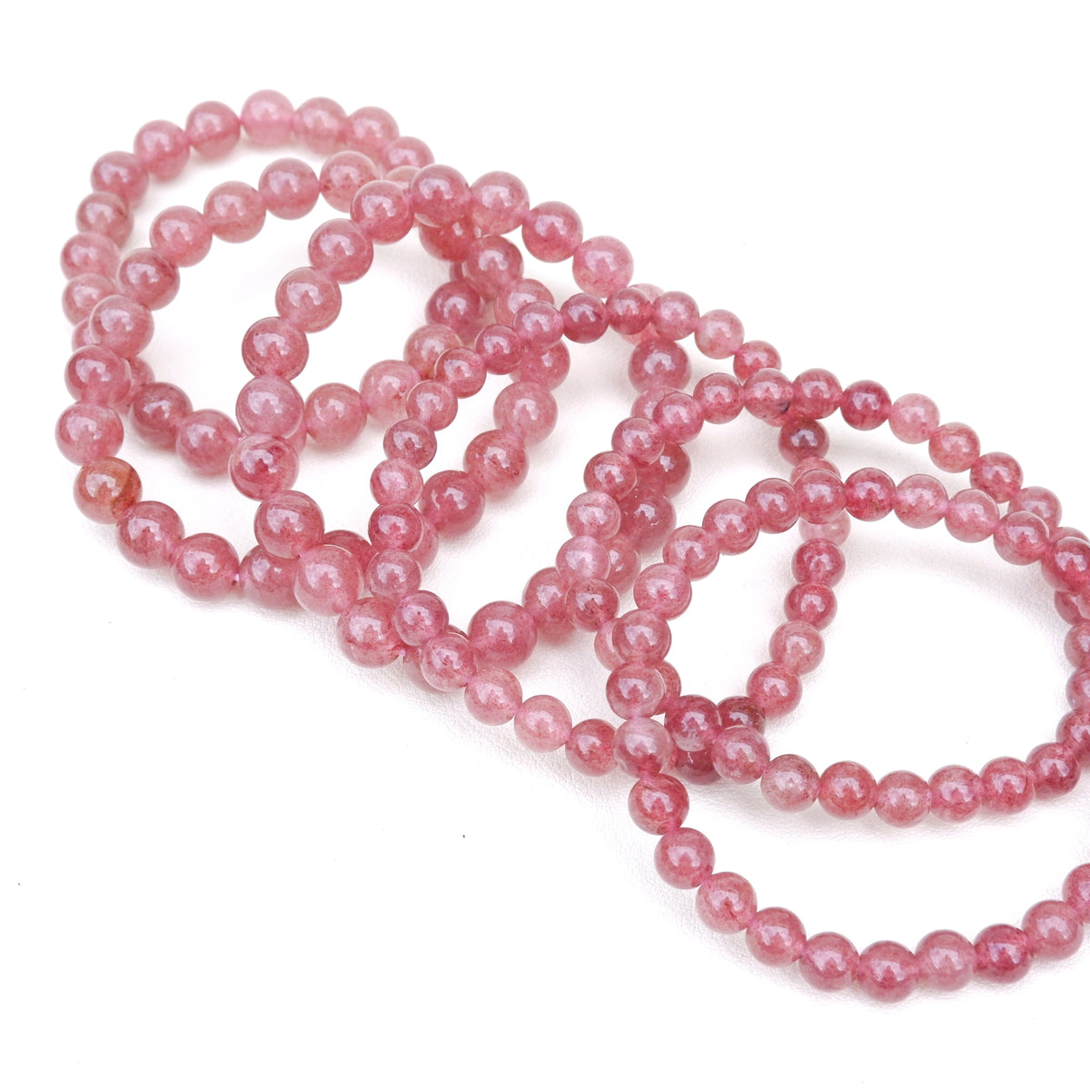 Strawberry Quartz Crystal Bracelet - 6mm and 8mm