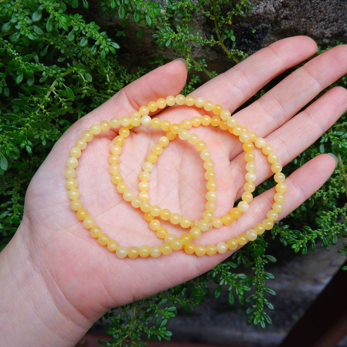 Yellow Calcite Crystal Bracelet - 4mm