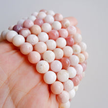 8mm Pink Opal crystal bracelet for emotional healing and self-love, handmade jewelry