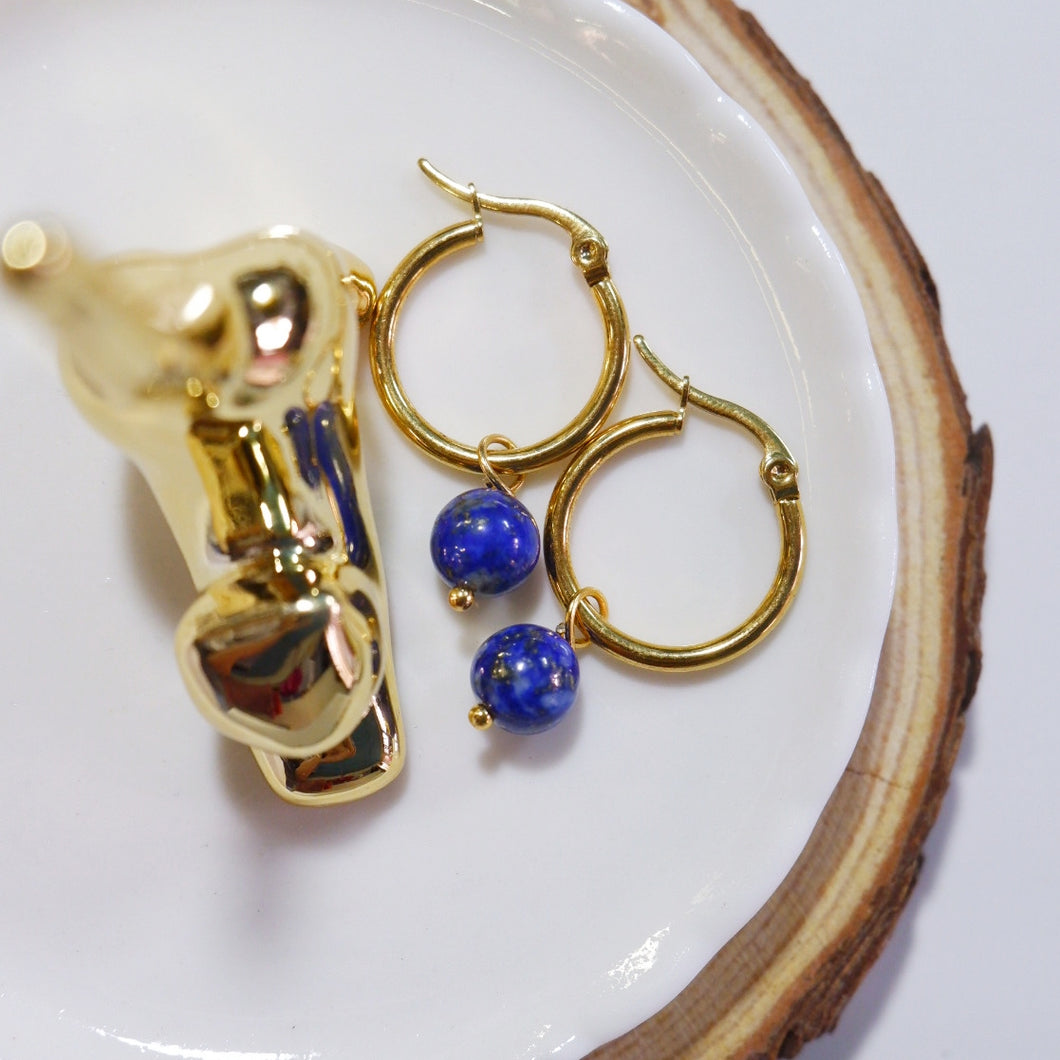 Lapis Lazuli Hoop Earrings