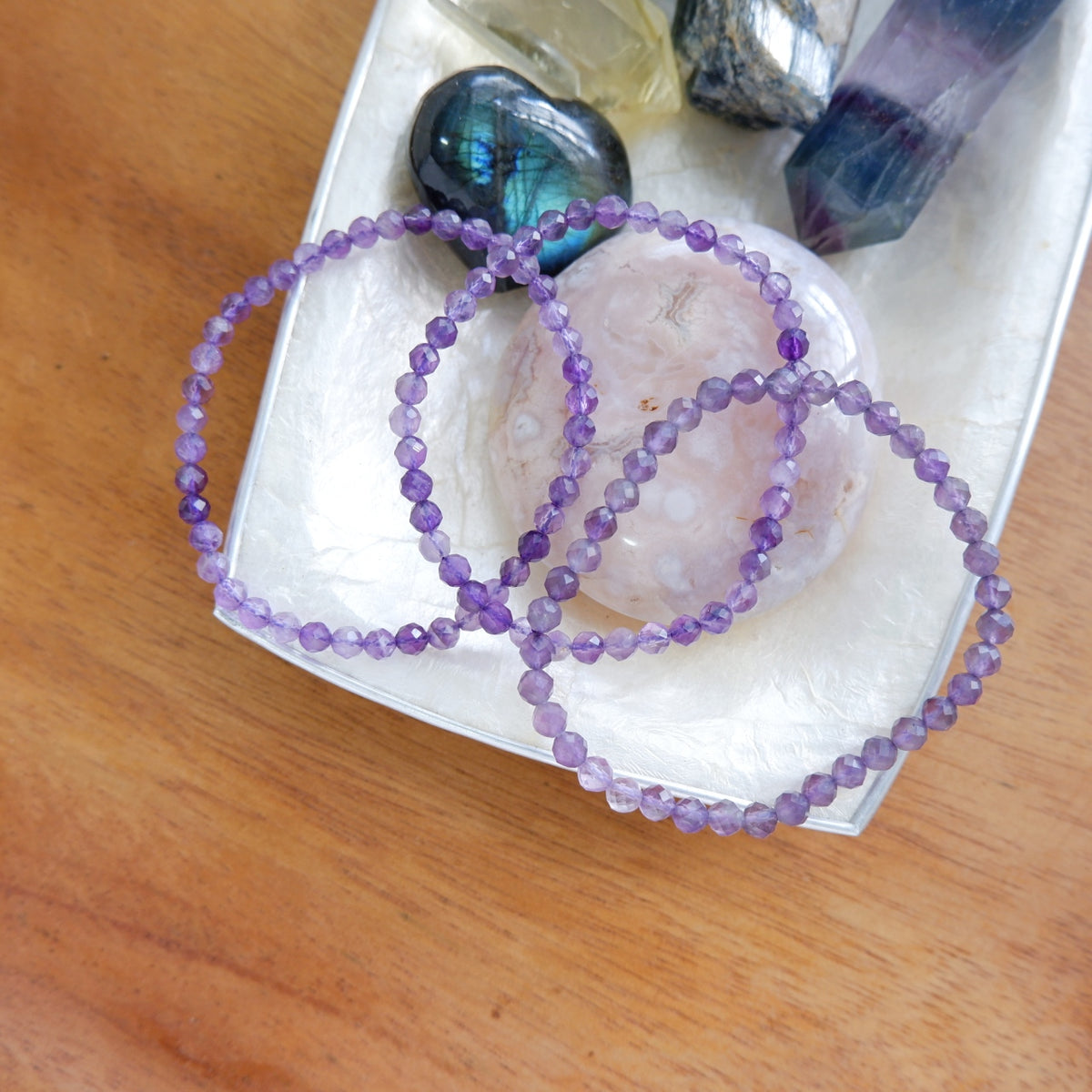 Handmade Amethyst Crystal Bracelet for Calm & Clarity
