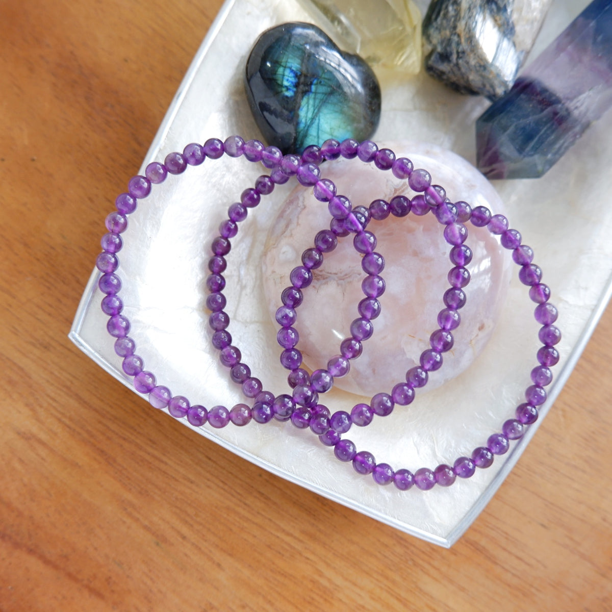 Handmade Amethyst Crystal Bracelet for Calm & Clarity
