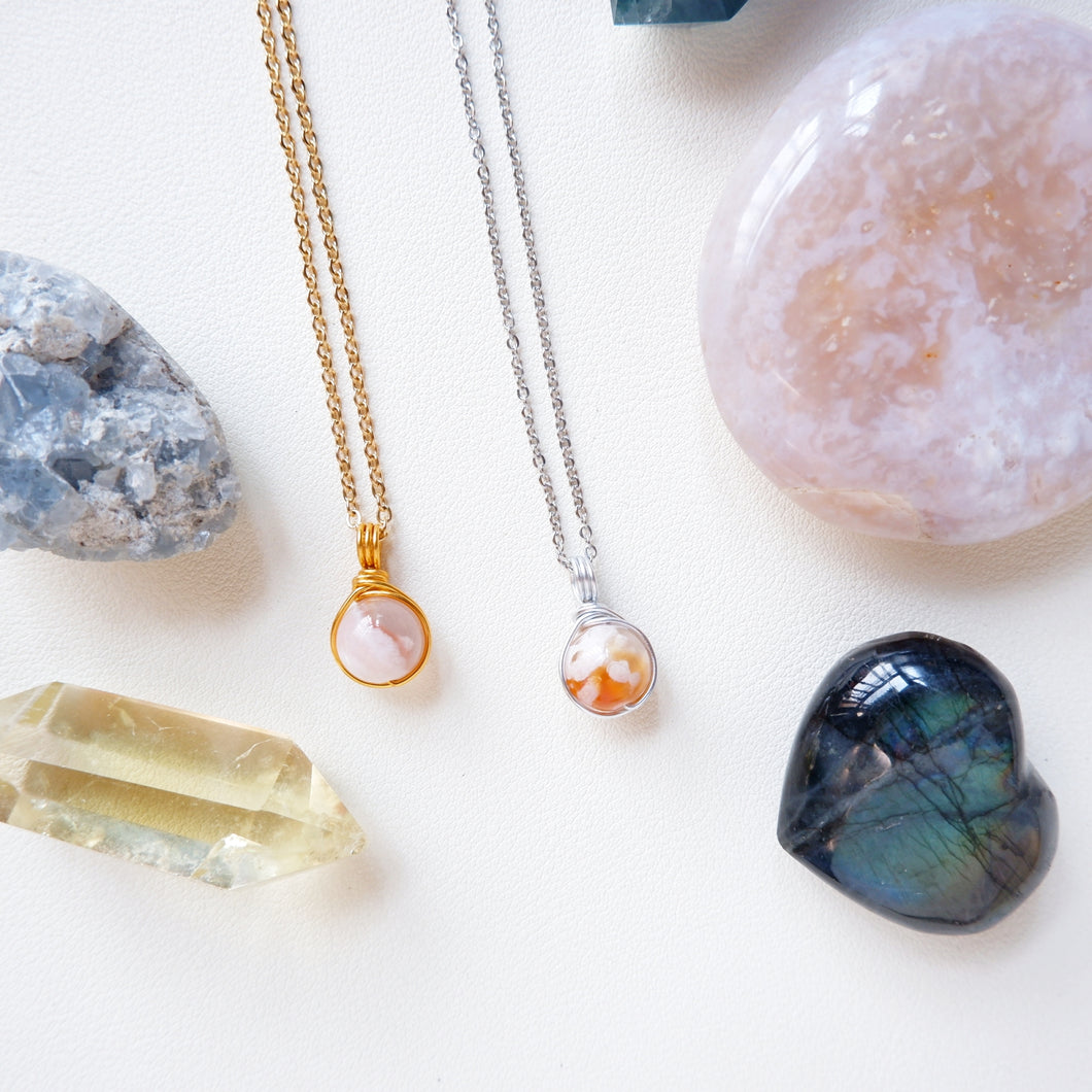 Dew Necklace - Sakura Agate