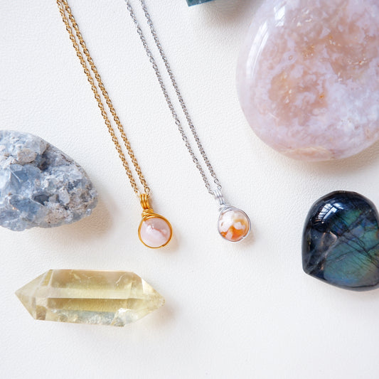 Dew Necklace - Sakura Agate
