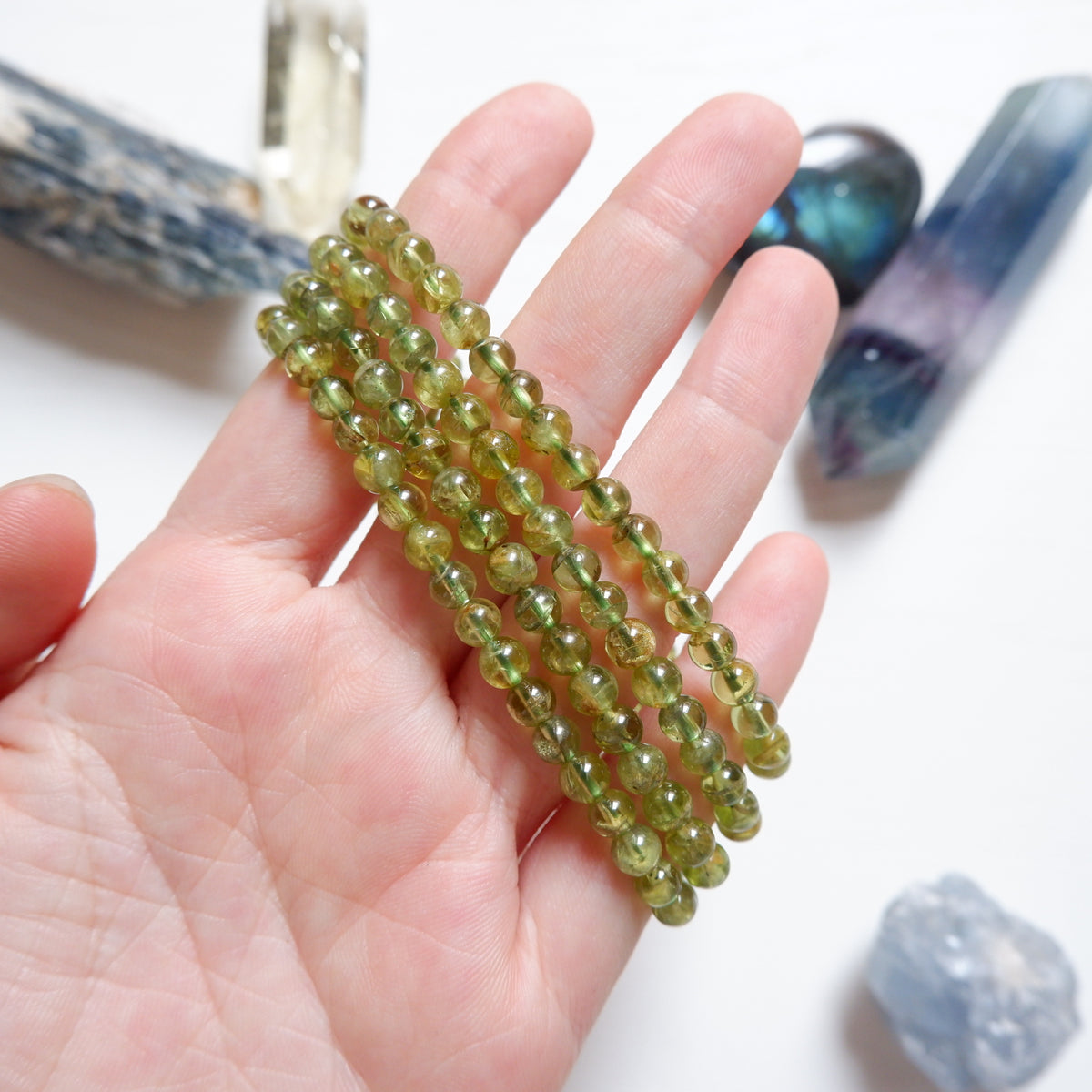 Peridot Crystal Bracelet - 4mm