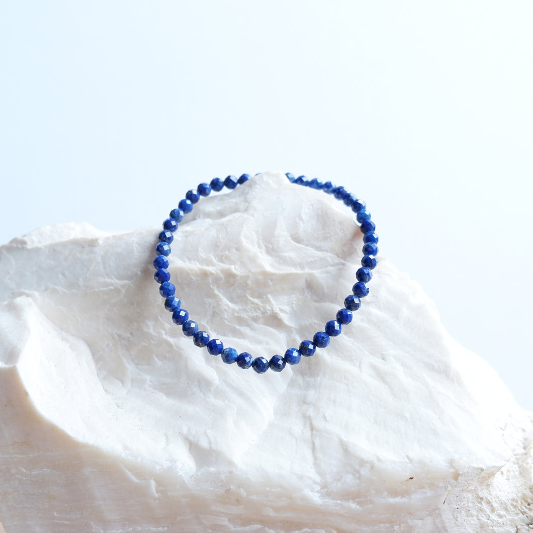 Lapis Lazuli Faceted Crystal Bracelet -4mm