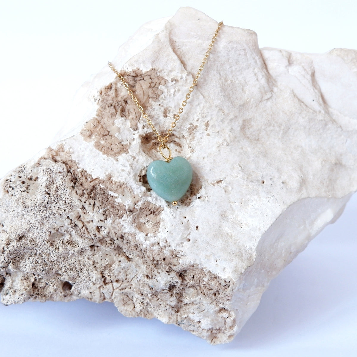 Heart Necklaces | Rose Quartz, Green Aventurine, Tiger's Eye, Howlite, Carnelian