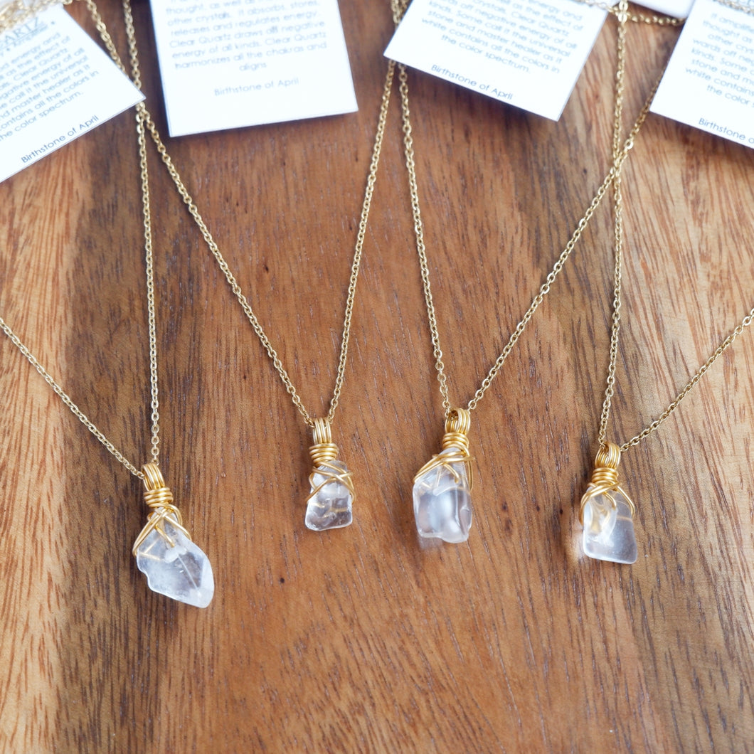 Free-form Clear Quartz Necklace