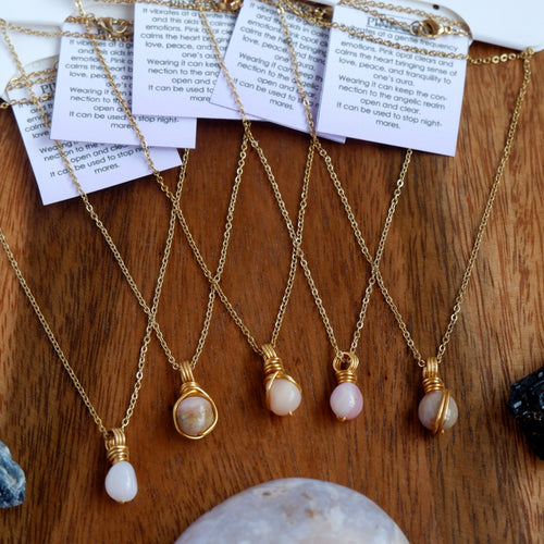 Free-form Pink Opal Necklace