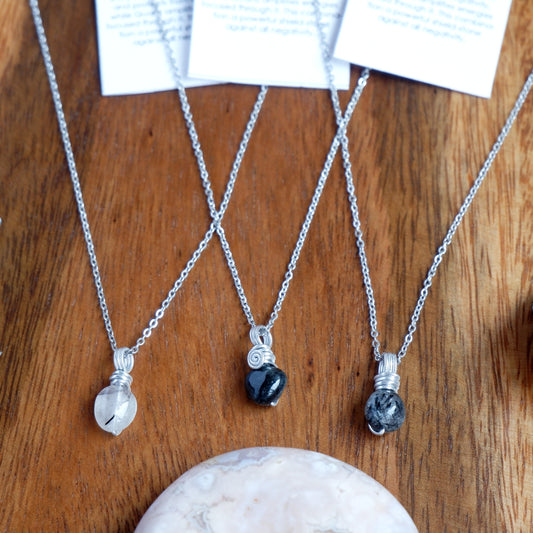 Free-form Tourmalinated Quartz Crystal Necklace