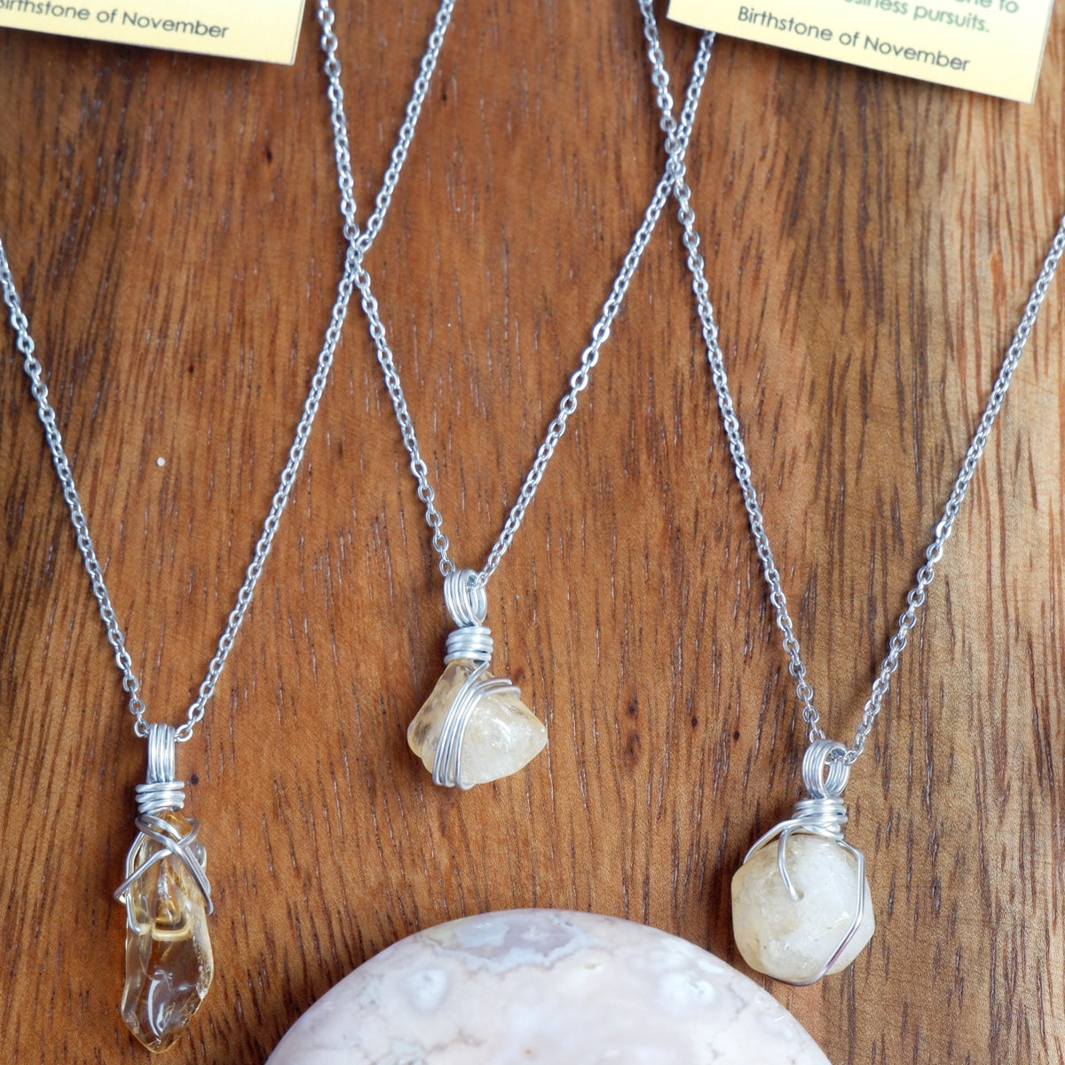 Free-form Citrine Yellow Quartz Necklace