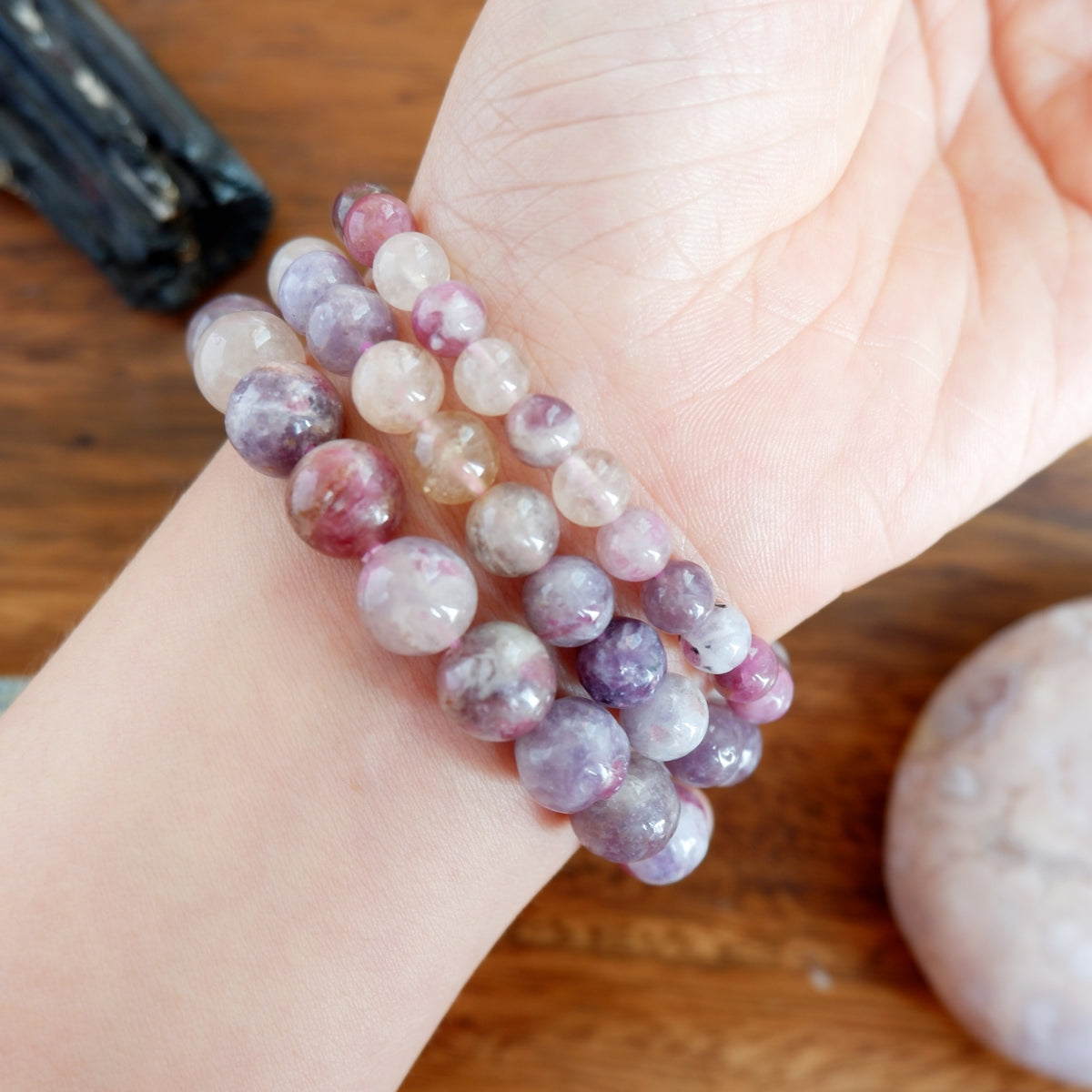 Pink Tourmaline Crystal Bracelet