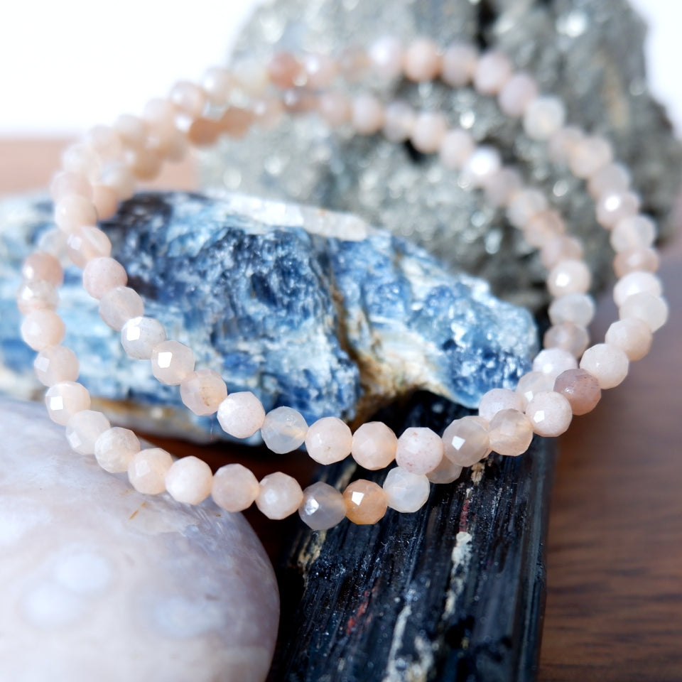 Handmade Sunstone Bracelet – Stone of Leadership | Made by KCA