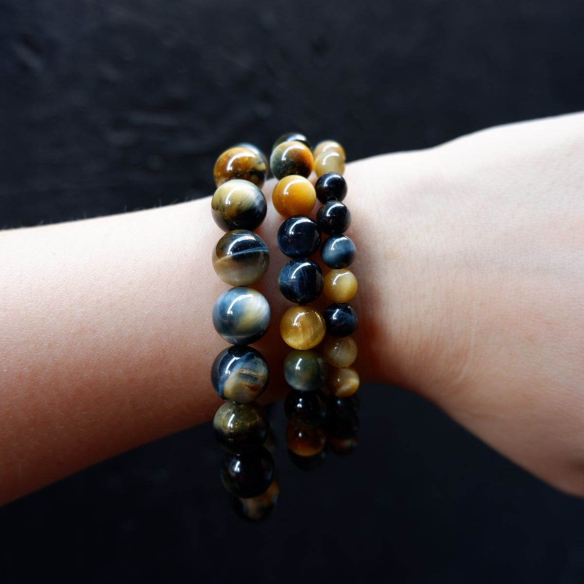 Blue Yellow Tiger's Eye Crystal Bracelet