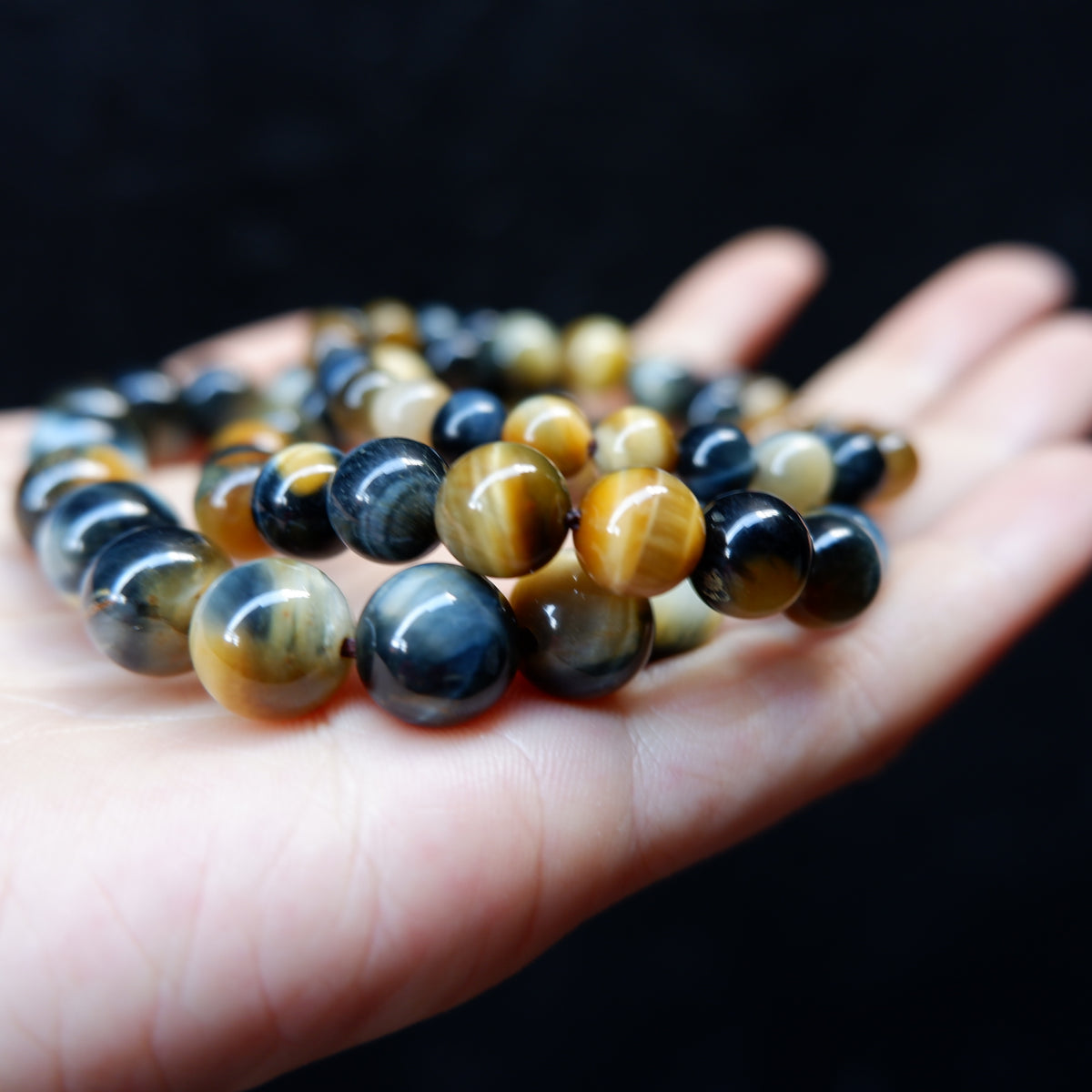 Blue Yellow Tiger's Eye Crystal Bracelet