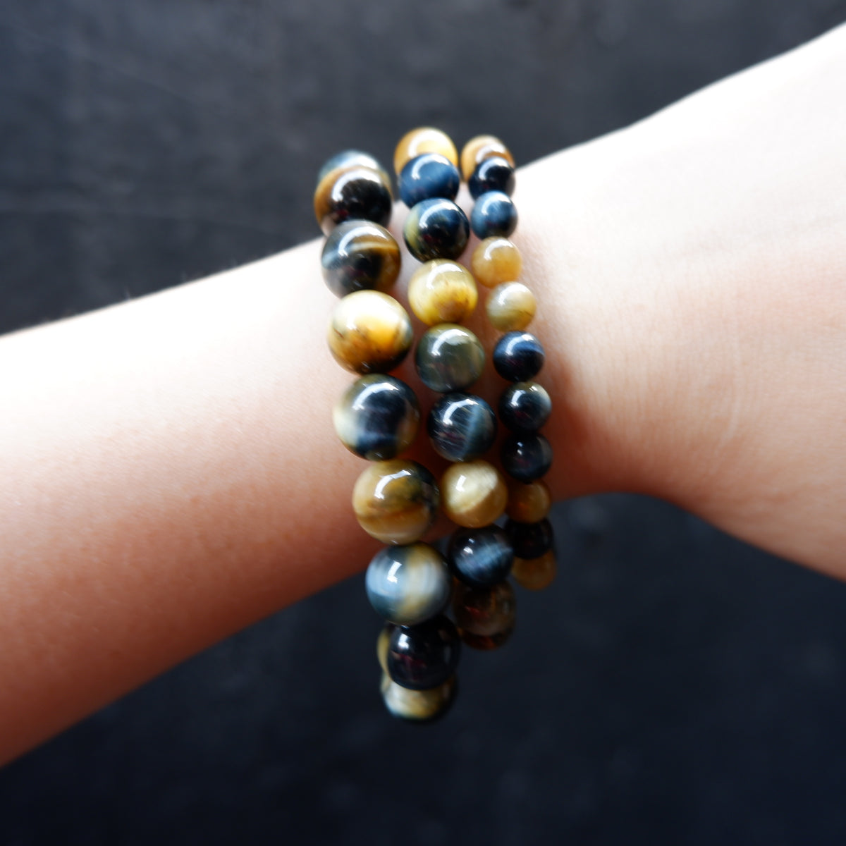 Blue Yellow Tiger's Eye Crystal Bracelet