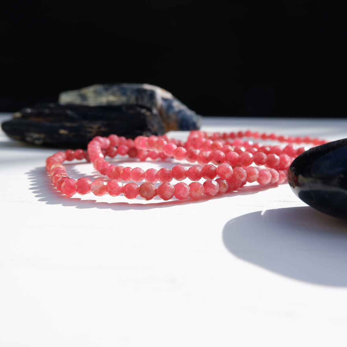 Pink Rhodonite Crystal Bracelet