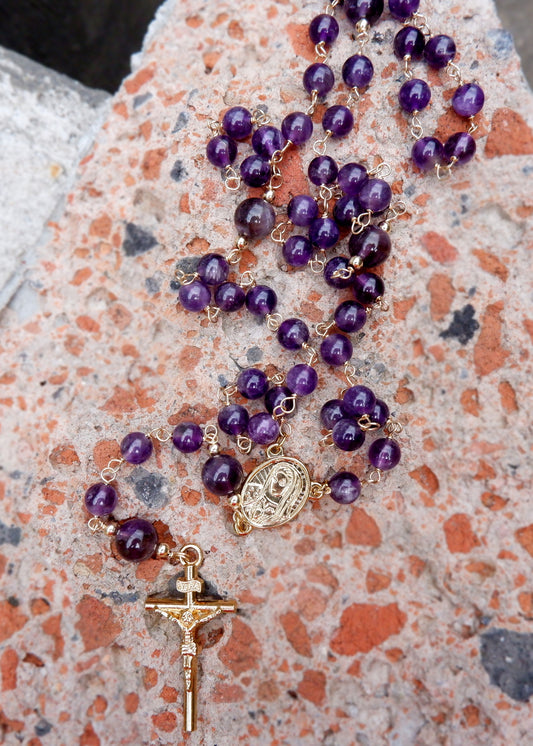 Rosary Necklace - 10k Gold Filled | Round Beads | Customized