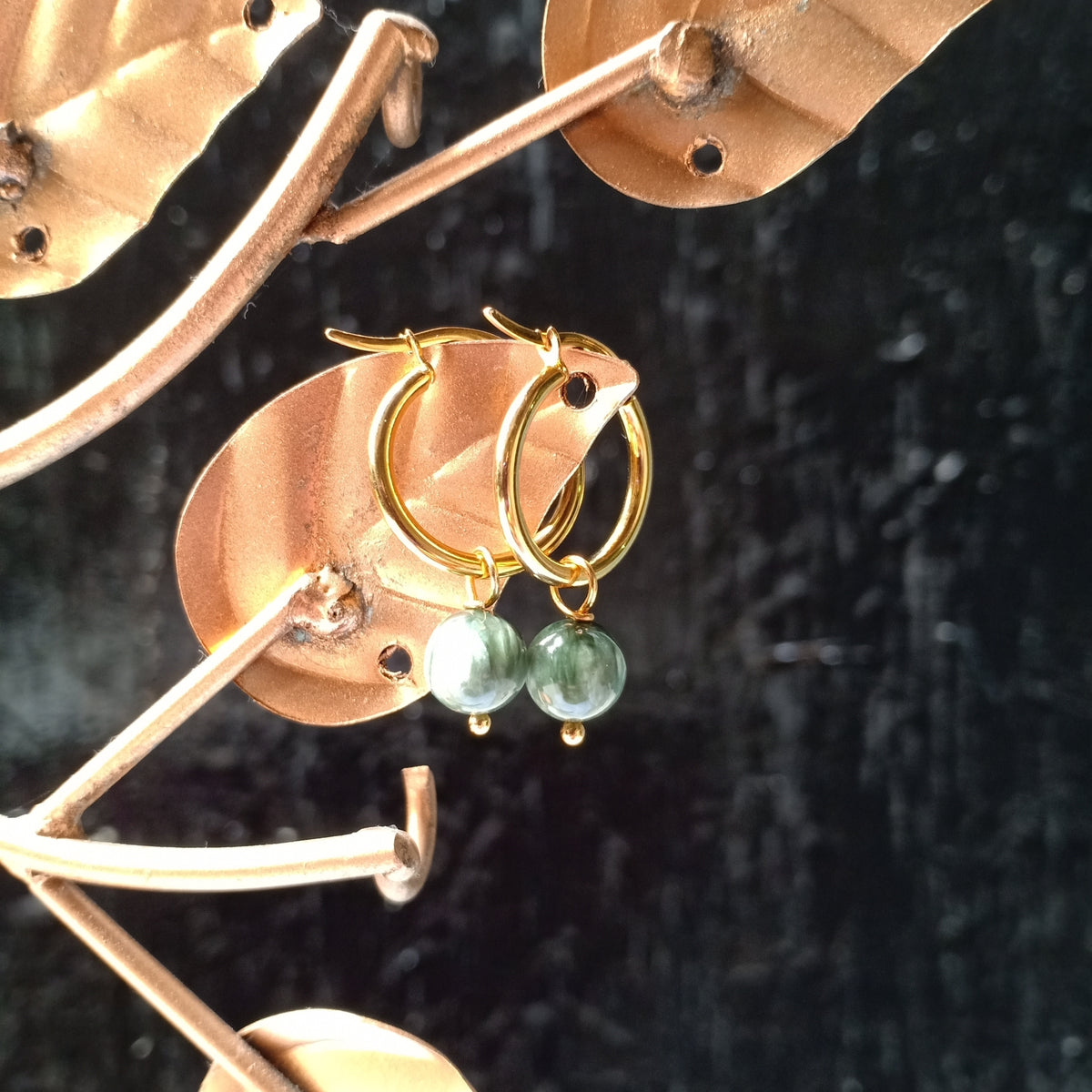 Green Seraphinite- necklace, earrings, ring