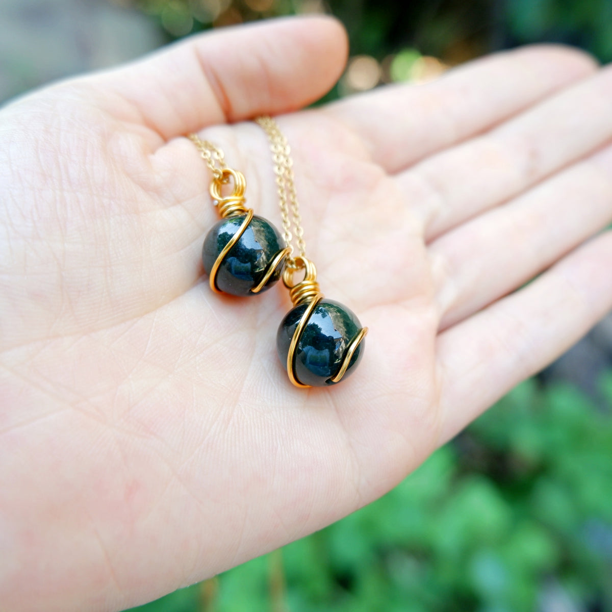 Dark Green Jade Gaia Necklace