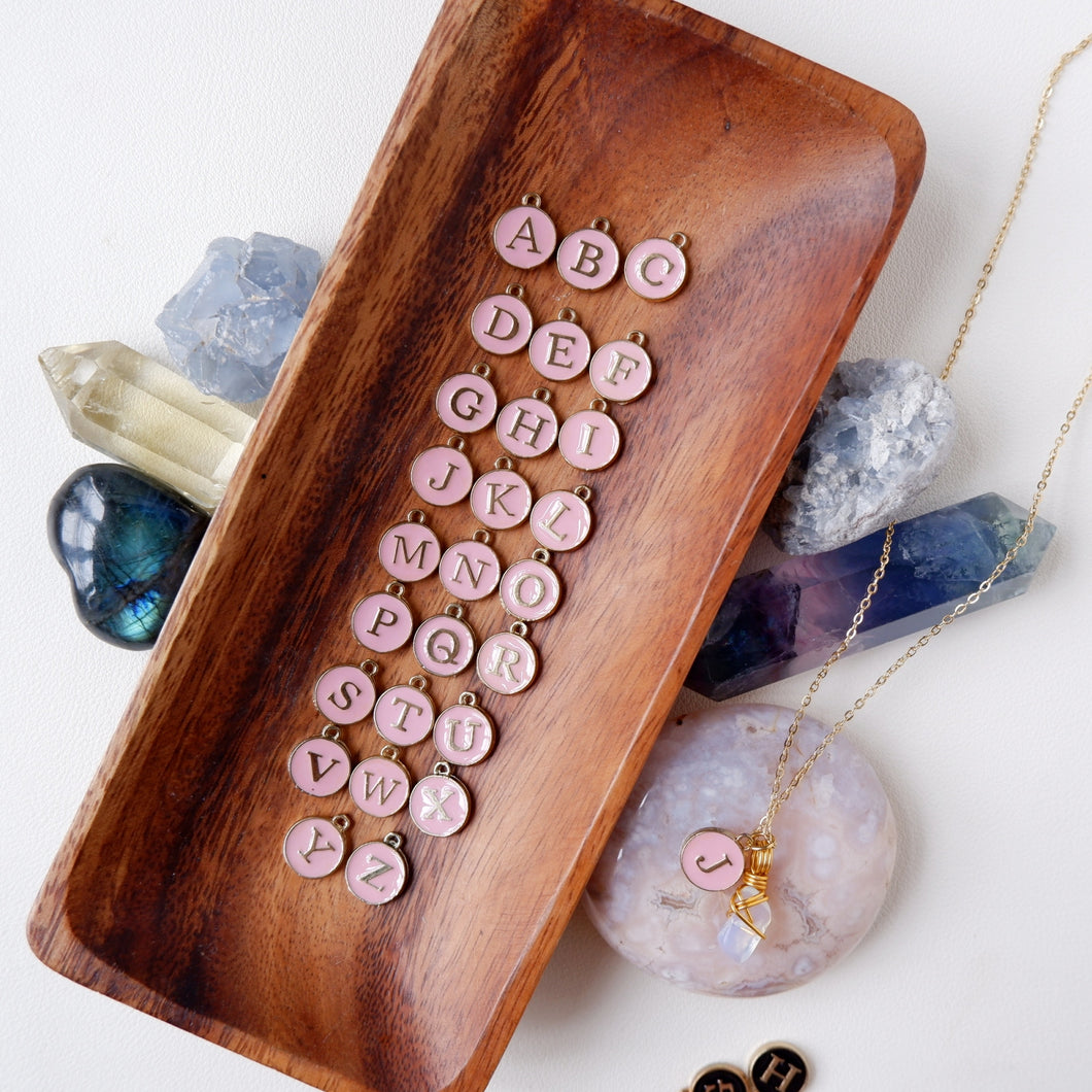 Letter Charm - Pink