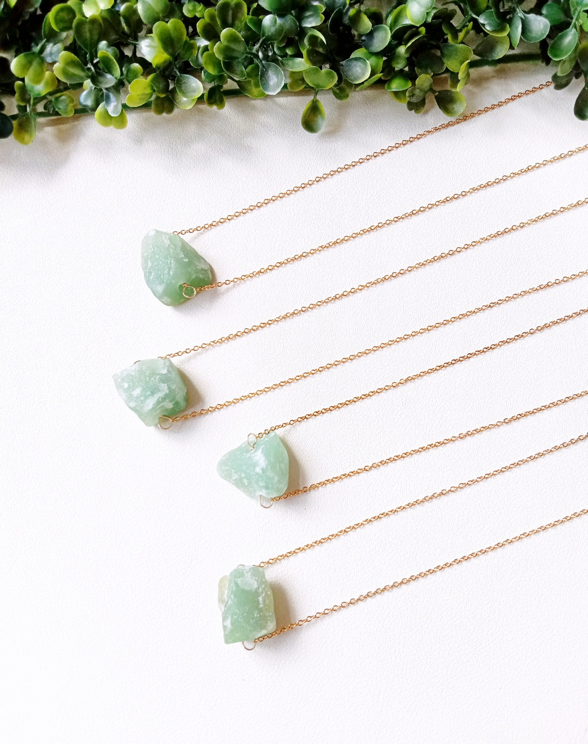 Green Aventurine Raw Crystal Necklace