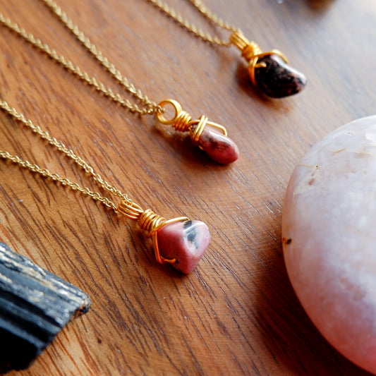 Rhodonite Free-form Necklace | Love and Compassion