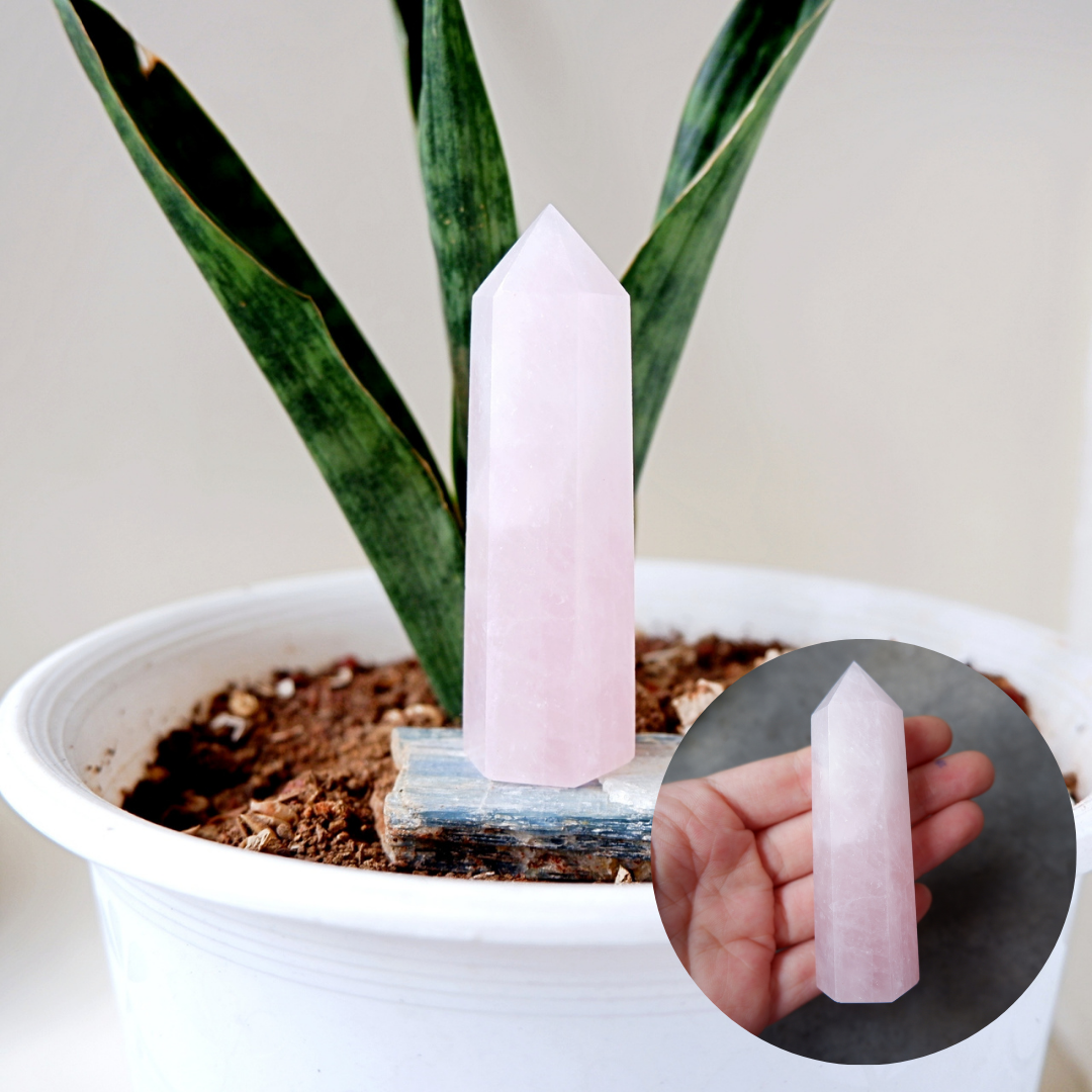 Rose Quartz Terminated Tower Crystal