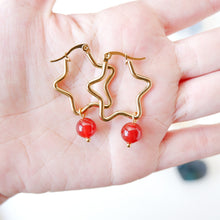 Star and Oval Earrings