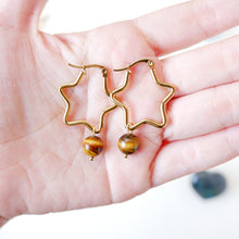 Star and Oval Earrings