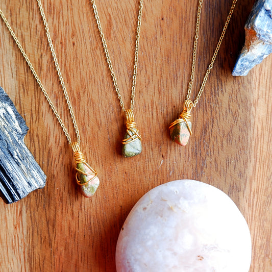 Unakite Free-Form Necklace | Crystal of Growth and Renewal