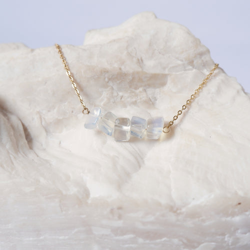 Opalite Gemstone Bar Necklace