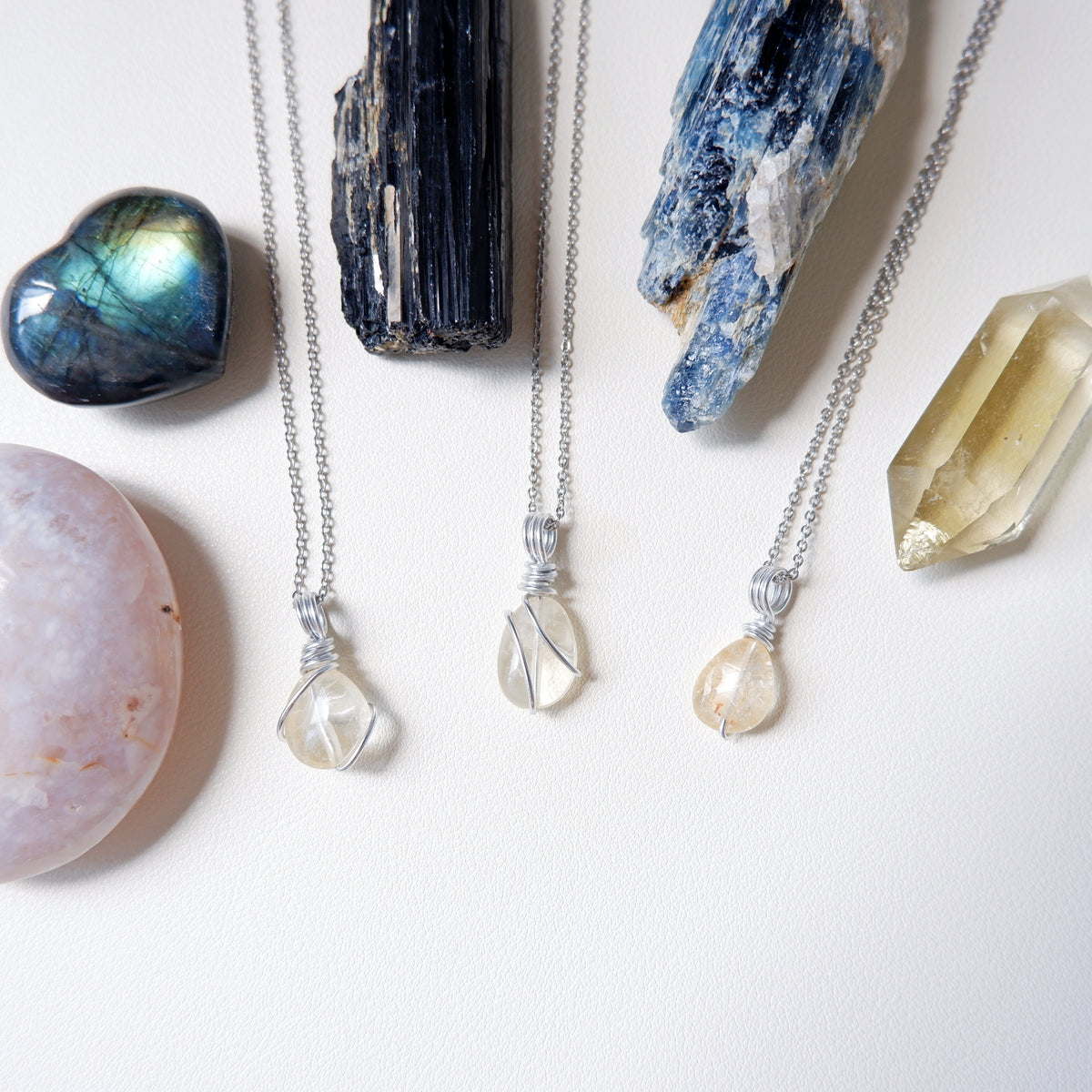 Free-form Citrine Yellow Quartz Necklace - Oval