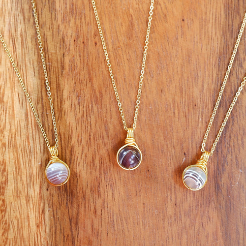 Dew Necklace - Botswana Agate