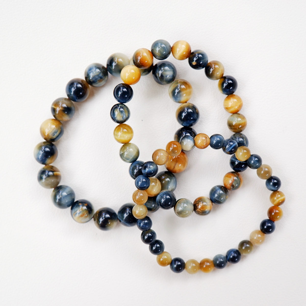 Blue Yellow Tiger's Eye Crystal Bracelet