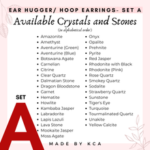 Crystal Hoop and Ear Hugger Earrings – Gold or Silver Stainless Steel with Natural Gemstones (Customizable)