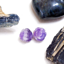 Crystal Rose Stud Earrings – Handmade Carved Crystal Jewelry | Made by KCA