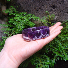 Chevron Amethyst Chunky Bracelet