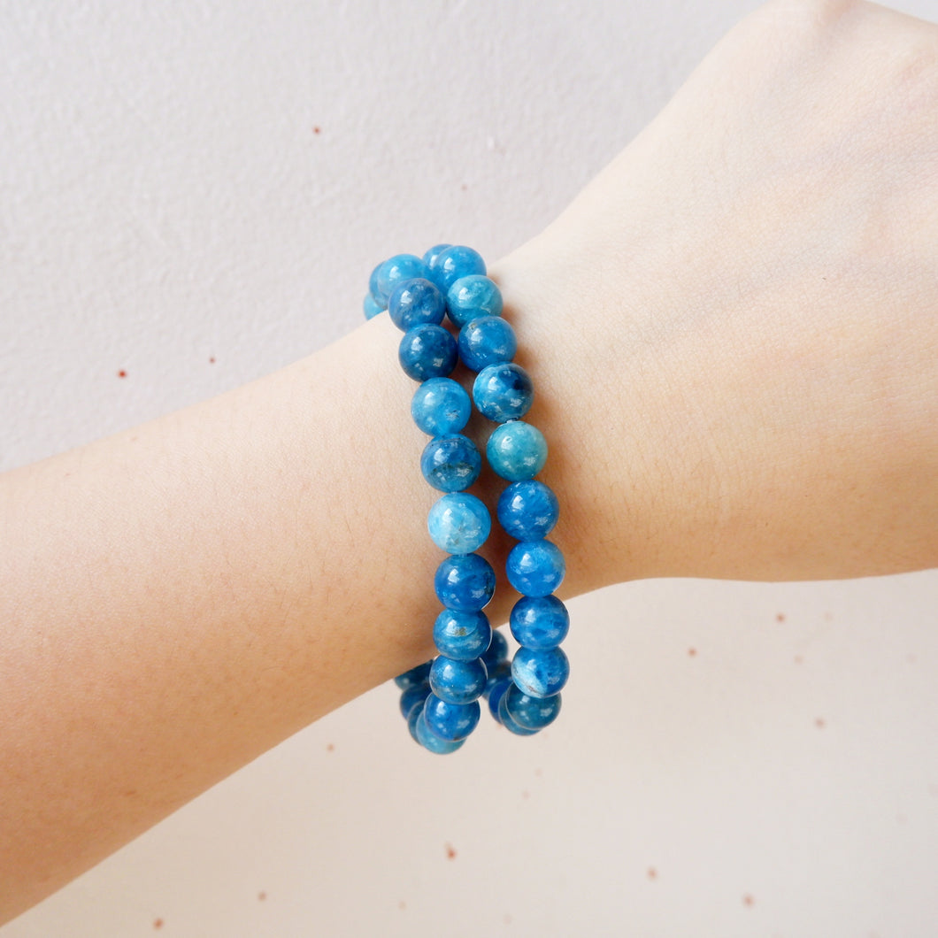 Blue Apatite Crystal Bracelet - High Quality
